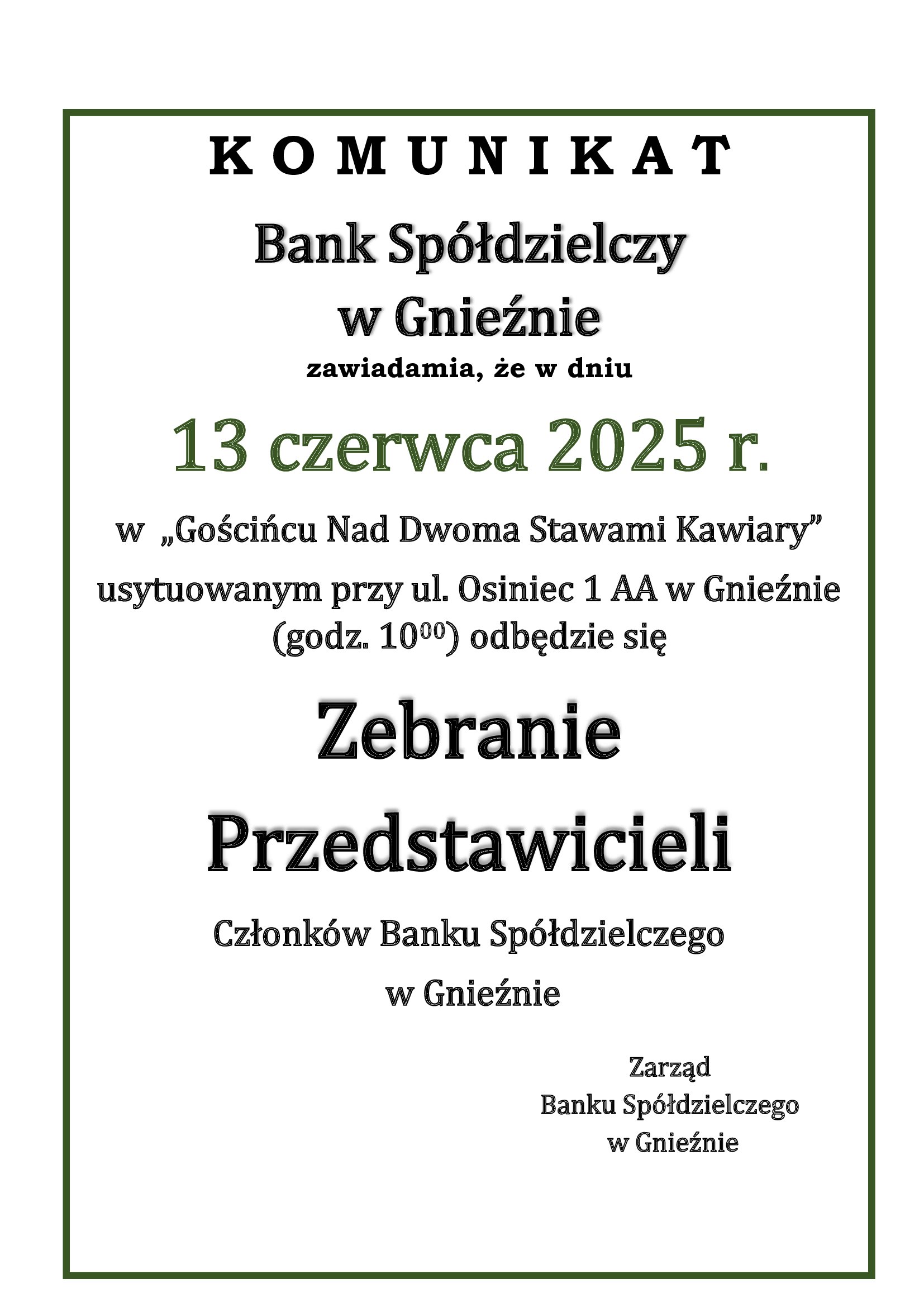 ZEBRANIE PRZEDSTAWICIELI
